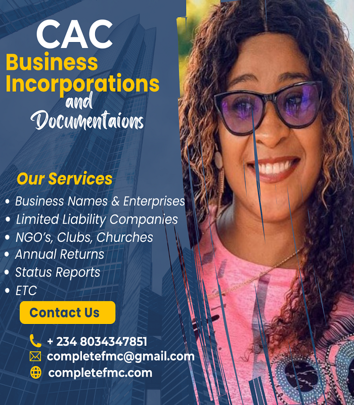 Approved CAC Business Incorporation And Documentation Services At Completefmc Ltd