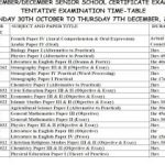 OFFICIAL  NECO  NOV/DEC 2017 TIME TABLE RELEASED