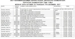 Read more about the article OFFICIAL  NECO  NOV/DEC 2017 TIME TABLE RELEASED