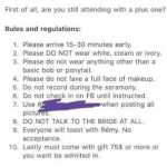 How to Obey Any wedding rules for guests