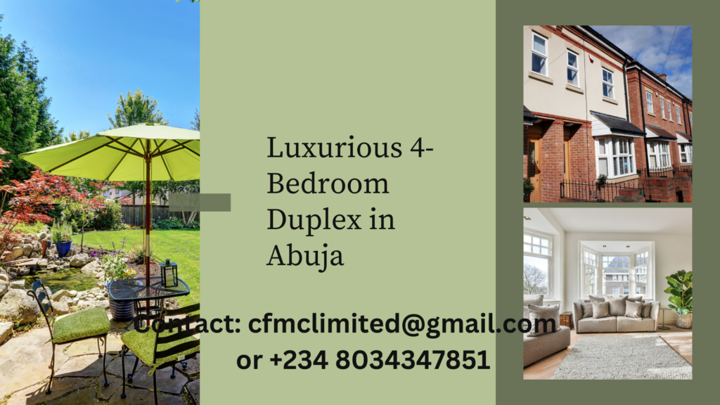 4-Bedroom Detached Duplex with BQ (500sqm) Available in Abuja