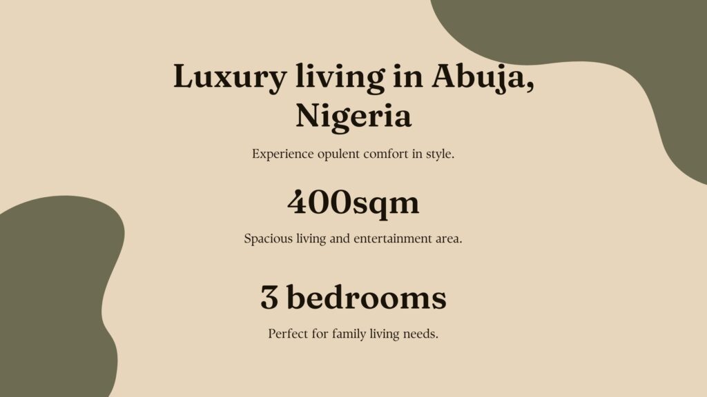 3-Bedroom Detached Pent House Bungalows with BQ (400sqm) in Abuja