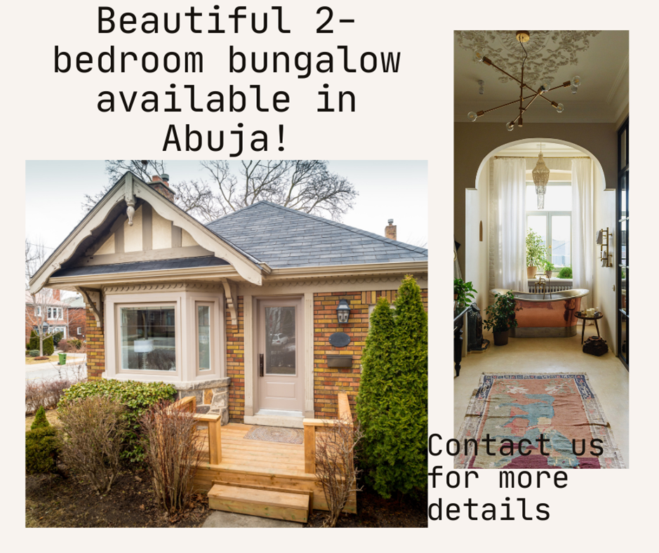 2-Bedroom Fully Detached Bungalow in Abuja Available